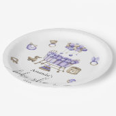 Kinderzimmer geschlechtsneutral Kinderdusche Pappteller (Schrägansicht)