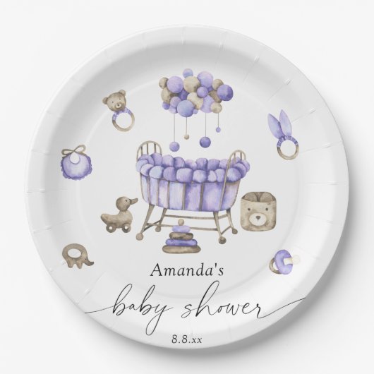 Kinderzimmer geschlechtsneutral Kinderdusche Pappteller (Vorderseite)