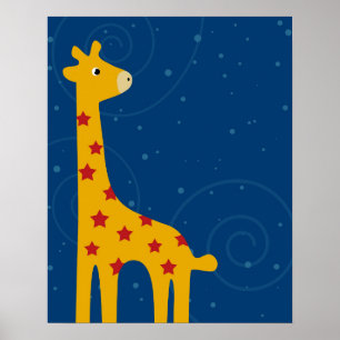 Kinderzimmer Giraffe Illustration niedliche Savana Poster