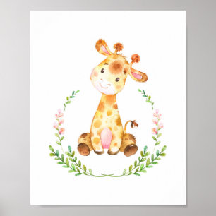 Kinderzimmer Giraffe Wasserfarbe Kunst, Dichtung u Poster