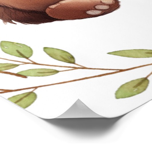 Kinderzimmer "Grüner Bär" Poster (Ecke)