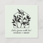 Kinderzimmer Housepflanze Modernes Abstraktes Mini Quadratische Visitenkarte (Vorderseite)