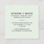 Kinderzimmer Housepflanze Modernes Abstraktes Mini Quadratische Visitenkarte (Rückseite)