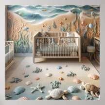 Kinderzimmer in einem Poster von Pastel Beach