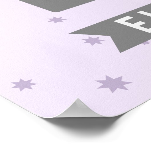 Kinderzimmer Initial + Name Print - Sterne Poster (Ecke)