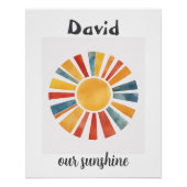 Kinderzimmer\Kids Boho Sun Personalisiert Sunshine Poster (Vorderseite)