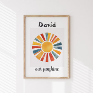 Kinderzimmer\Kids Boho Sun Personalisiert Sunshine Poster