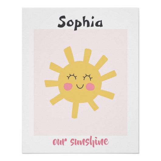 Kinderzimmer\Kids Sun Personalisiert Sunshine Cust Poster (Vorderseite)