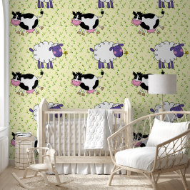 Kinderzimmer Kuh & Schaf Tapete