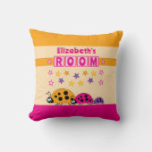 Kinderzimmer Ladybugs geben den Namen lila rosa Kissen (Vorderseite)