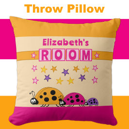 Kinderzimmer Ladybugs geben den Namen lila rosa Kissen
