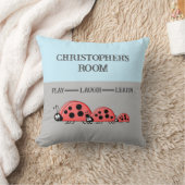 Kinderzimmer Ladybugs individuelle Name grau blau Kissen (Decke)
