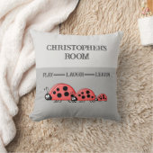 Kinderzimmer Ladybugs individuelle Name grau Kissen (Decke)