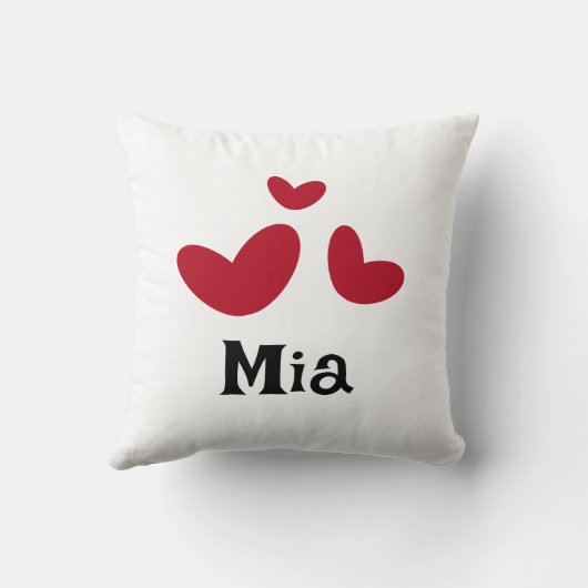 Kinderzimmer Minimalistisches Rotes Herz Kissen (Rückseite)