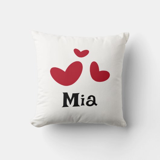 Kinderzimmer Minimalistisches Rotes Herz Kissen (Vorderseite)