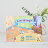 Kinderzimmer mit Babydusche Einladung (Stehend Vorderseite)