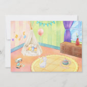 Kinderzimmer mit Kinderspielzeug Geburtstag Einladung (Rückseite)