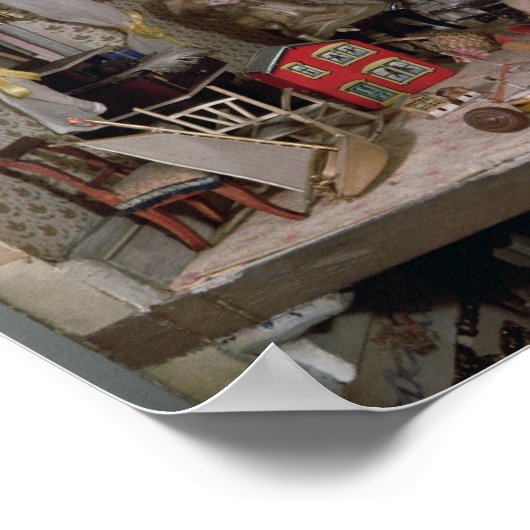 Kinderzimmer mit Spielzeug von "Miss Miles House", Poster (Ecke)