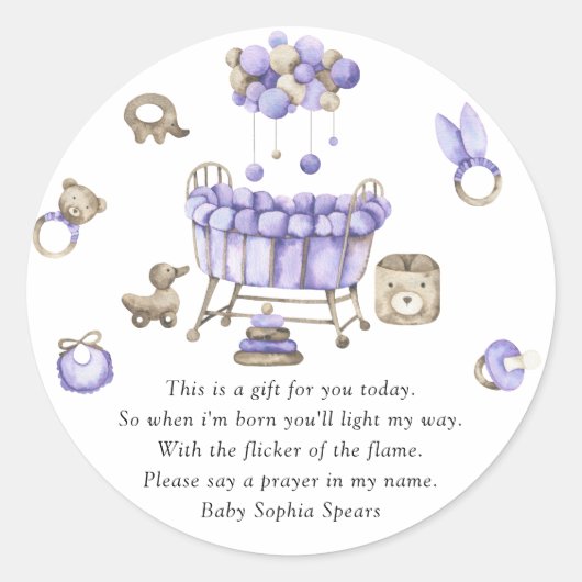Kinderzimmer mobil - Gebetskandaletikett Runder Aufkleber (Vorderseite)