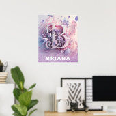 *~* Kinderzimmer Monogram AP71 Girl Letter B Poster (Heimbüro)