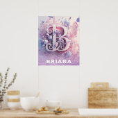 *~* Kinderzimmer Monogram AP71 Girl Letter B Poster (Küche)