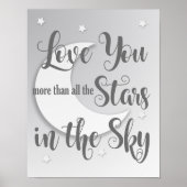 Kinderzimmer Moon and Shinting Stars Art Print 3 o Poster (Vorne)