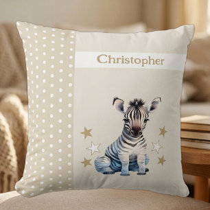 Kinderzimmer Name hinzufügen süße Zebra braun Kissen
