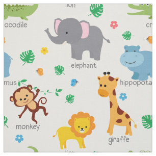 Kinderzimmer "niedlich Safari Animals" Stoff