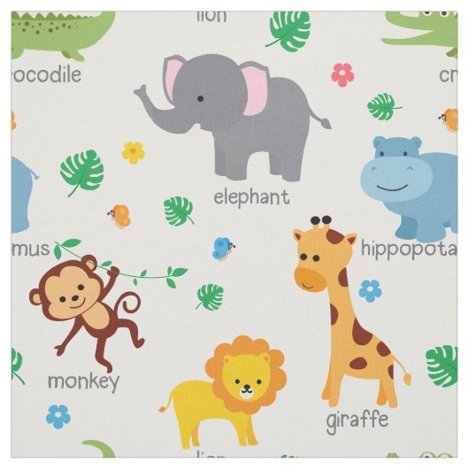 Kinderzimmer "niedlich Safari Animals" Stoff (Muster)