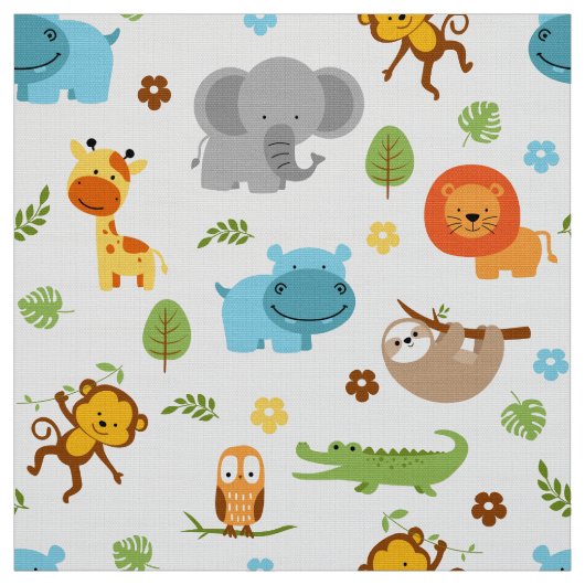 Kinderzimmer "niedlich Safari Animals" Stoff (Muster)