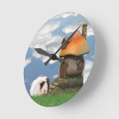 Kinderzimmer Niedliche Guinea Pig Mushroom House Runde Wanduhr (Winkel)