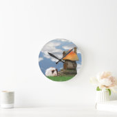 Kinderzimmer Niedliche Guinea Pig Mushroom House Runde Wanduhr (Zuhause)