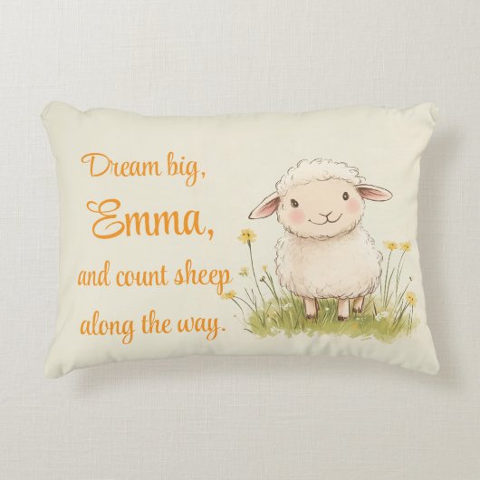 Kinderzimmer, Niedliche Schafe, Personalisiert Dekokissen (Vorderseite)