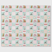 Kinderzimmer Patchwork Circus Pastell Muster Geschenkpapier (Flach)