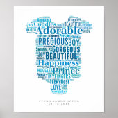 Kinderzimmer Poster Baby Boy Babywachsen Neugebore (Vorne)