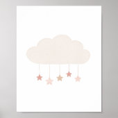 Kinderzimmer-Poster für neutrale Wasserfarben-Wolk Poster (Vorne)
