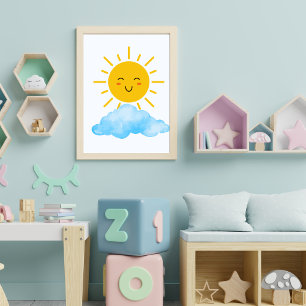 Kinderzimmer Poster für Sonne und Wolken