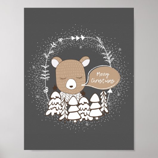 Kinderzimmer-Poster für Waldbären Poster (Vorne)