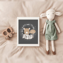 Kinderzimmer-Poster für Waldbären