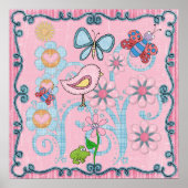 Kinderzimmer Poster Girls Baby Kinder Pink Blue (Vorne)