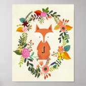 Kinderzimmer-Poster-Monogramm-Fuchs Poster (Vorne)