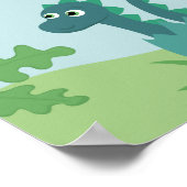 Kinderzimmer Poster niedlicher Baby-Junge Dinosaur (Ecke)