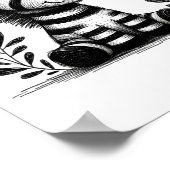 Kinderzimmer Prints | Zebra Animal Safari Girls Poster (Ecke)