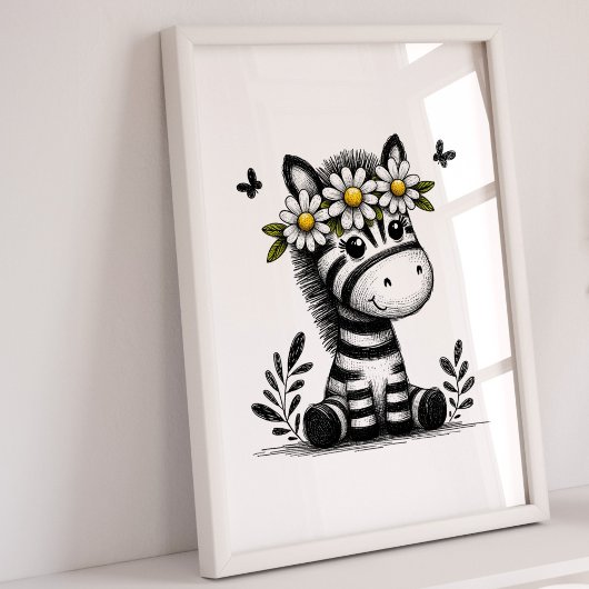 Kinderzimmer Prints | Zebra Animal Safari Girls Poster