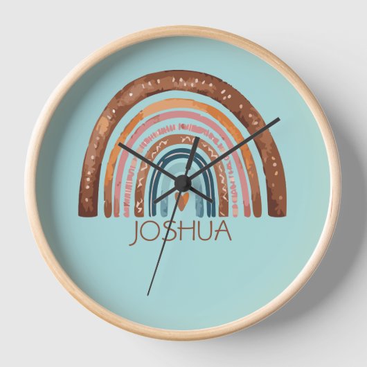 KINDERZIMMER RAINBOW BOYS NAME CLOCK UHR (Vorderseite)