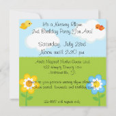 Kinderzimmer-Reime fertigten Einladung (Rückseite)