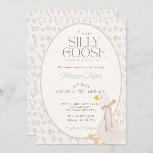 Kinderzimmer Rhyme Albern Gänse Kinderdusche Einla Einladung (Vorne/Hinten)