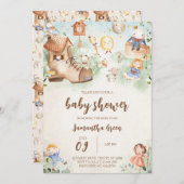 Kinderzimmer Rhyme Baby Dusche Einladung (Vorne/Hinten)