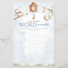 Kinderzimmer Rhyme Baby Dusche Word Scramble Game Flyer