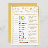 Kinderzimmer Rhyme Baby Emoji Spiel Pink Gold Star Einladung (Vorne/Hinten)